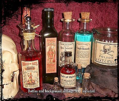 13 Poison Vintage Look Victorian Apothecary Labels Halloween/steampunk/primitive